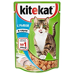 Корм Kitekat для кошек Рыба Соус пауч 85 г
