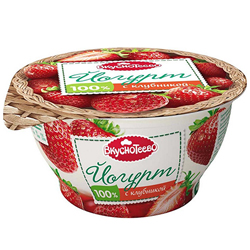 Йогурт с клубникой 3,5% 140 гр Вкуснотеево