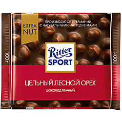 Шоколад темный лесной орех Риттер Спорт, 100 гр