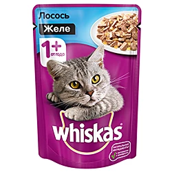 Корм Вискас для кошек Желе с Лососем пауч 75 г