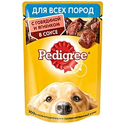 Консервы Педигри для собак Говядина Ягненок пауч 85 г