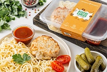 Биточки куриные со спагетти в томатном соусе замороженные 200 г