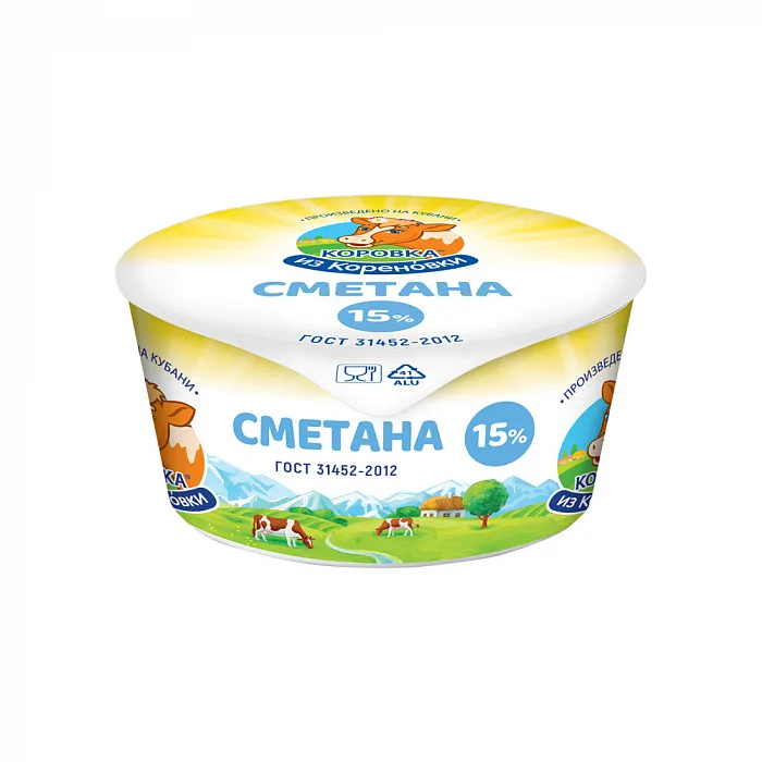 Сметана Коровка из Кореновки 15% 180 г