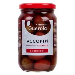 Оливки Aceitunas Guerola Ассорти с косточкой 340 г