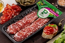 Колбаса Европейская сырокопченая нарезка 100 г