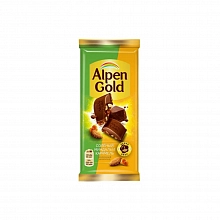 Шоколад Альпен Голд молочный соленый миндаль-карамель 80 г