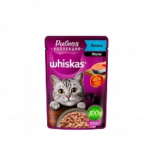 Корм влажный Вискас для кошек желе Лосось 85 г