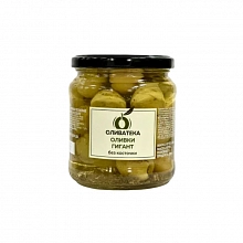 Оливки Оливатека зеленые Гигант без косточки в рассоле 460 г