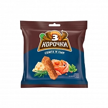 Сухарики 3 Корочки ржаные со вкусом сёмги и сыра 100 г