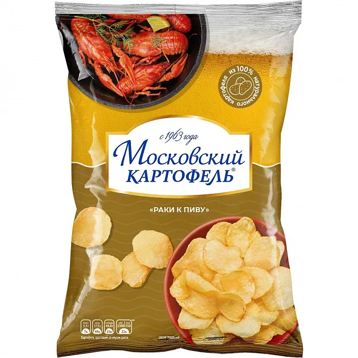 Чипсы Картофель Московский хрустящий со вкусом рака 60 г