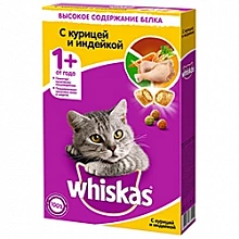 Корм сухой Вискас для кошек паштетом с курицей и индейкой 350 г