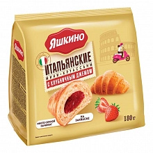 Круассаны-мини Яшкино с клубничным джемом 180 г