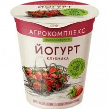 Йогурт Агрокомплекс Кубанская клубника с м.д.ж.2.5% 300 г
