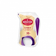 Сливки Вкуснотеево для взбивания ультрапастеризованные 33% БЗМЖ 250 мл