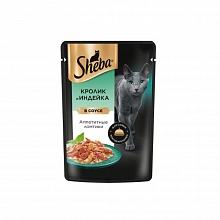 Корм влажный Шеба для кошек кролик-индейка 75 г