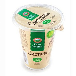 Сметана Село Зеленое 15% 300 г