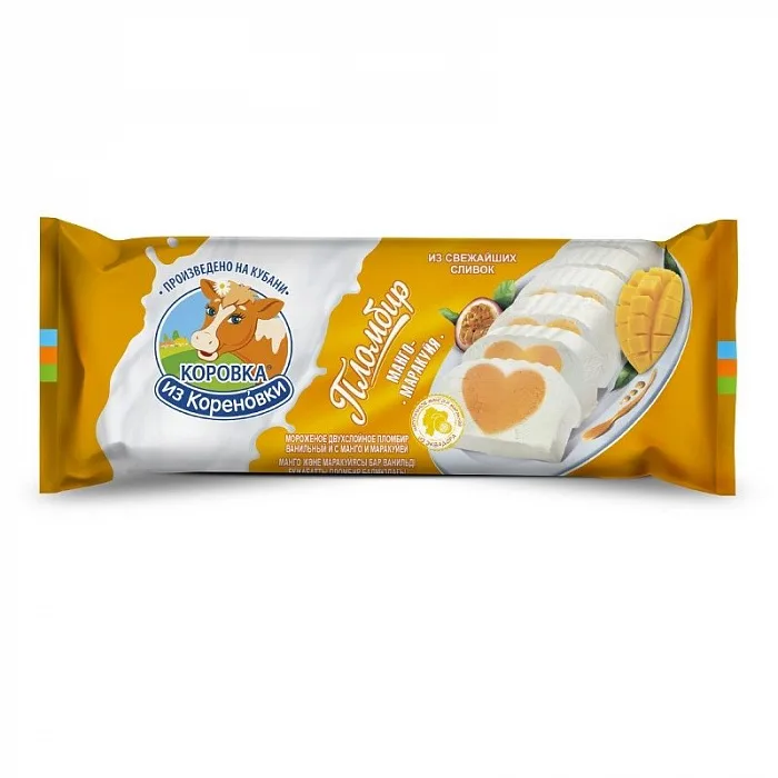 Мороженое Коровка из Кореновки Полено манго-маракуйя 400 г