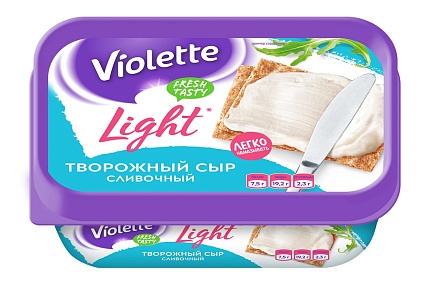 Сыр творожный Виолетта Лайт сливочный 60% 160 г
