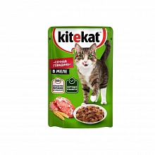 Корм влажный Китекат для кошек с говядиной в соусе 85 г