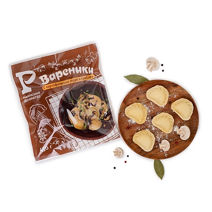 Вареники с картофельным пюре и грибами 450 г