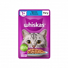 Корм влажный Вискас для кошек Рагу Треска Лосось 75 г
