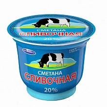 Сметана Экомилк сливочная 20% 180 г