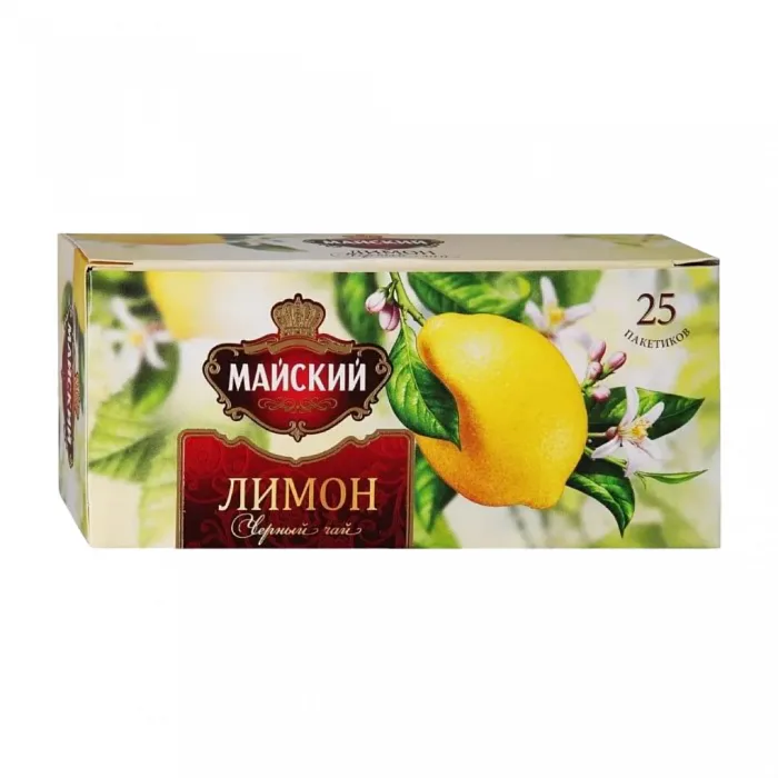 Чай Майский с лимоном в пакетиках черный 25*1.5 г