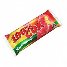 Фруктовый лед 100% сок малина-персик 70 г