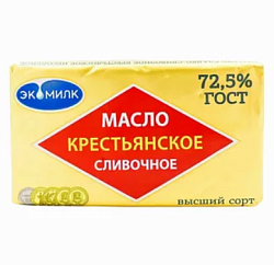Масло Экомилк Крестьянское 72.5% 160 г