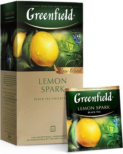 Чай черный Лемон Спарк Гринфилд, в пакетах 25*1,5 гр