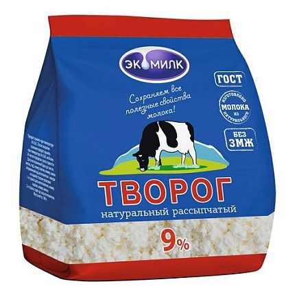 Творог Экомилк рассыпчатый 9% 350 г