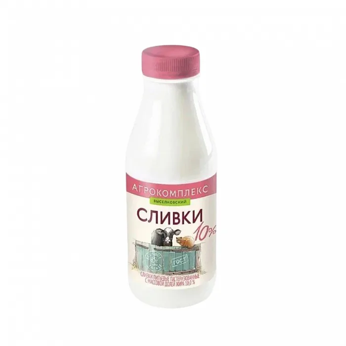 Сливки Агрокомплекс питьевые пастеризованные с м.д.ж. 10% 400 г