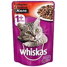 Корм Вискас для кошек Желе Говядина Ягненок пауч 85 г