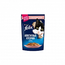 Корм влажный Феликс для кошек Аппетитные кусочки в желе с лососем 85 г