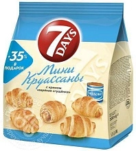 Круассаны мини с кремом вар. сгущенка 7 Дэйс, 300 гр