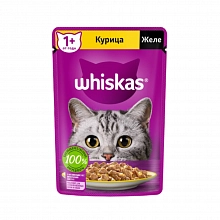 Корм влажный Вискас желе для взрослых кошек с курицей 75 г