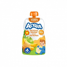 Пюре Агуша фруктовое Яблоко Банан Печенье с 6 месяцев 90 г