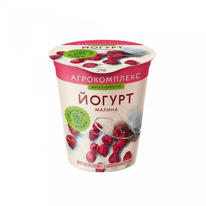 Йогурт Агрокомплекс Кубанская малина с м.д.ж. 2.5% 300 г