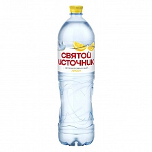 Вода Святой Источник лимон питьевая негазированная 1.5 л