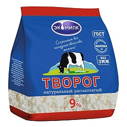 Творог Экомилк рассыпчатый 9% 350 г