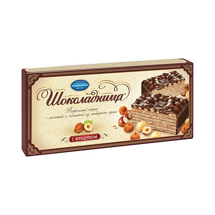 Торт вафельный Шоколадница с миндалем Коломенское, 270 гр