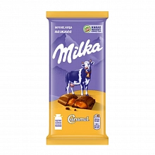 Шоколад Милка молочный с начинкой карамель 90 г