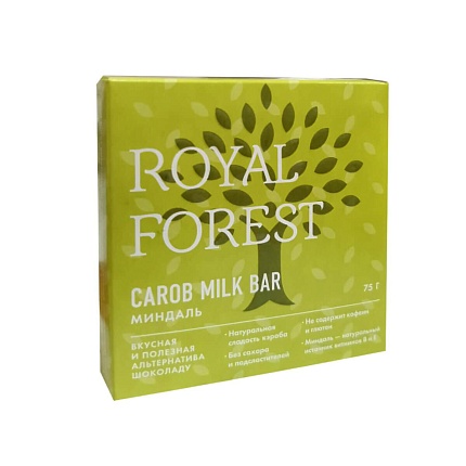 Шоколад Carob milk bar миндаль кэроб без глютена и сахара 75 г