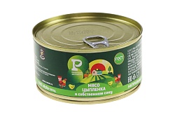 Мясо цыпленка в собственном соку Раменский Деликатес, 325 гр