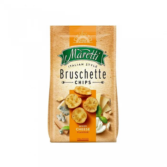 Сухарики Maretti хлебные брускетти со вкусом Сырный микс 70 г