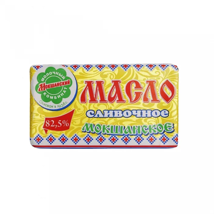Масло Мокшанское сладко-сливочное несолёное м.д.ж. 82.5% 185 г