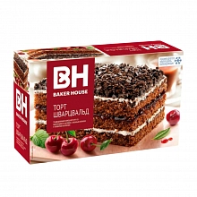 Торт Бэйкер Хаус Шварцвальд вишня бисквитный трёхслойный 350 г
