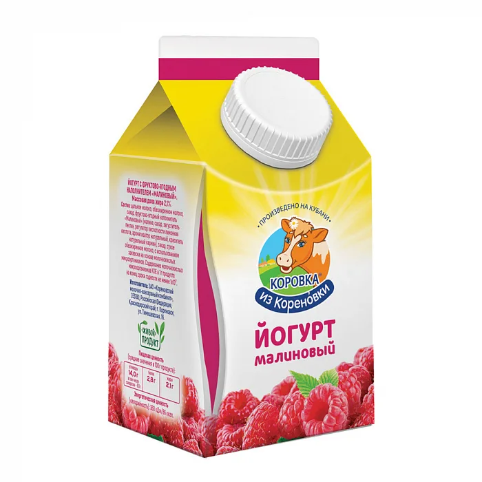 Йогурт Коровка из Кореновки Малиновый 2,1% 450 г