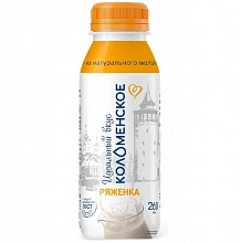 Ряженка Коломенская из цельного молока с мдж от 3.4% до 4.5% 260 мл