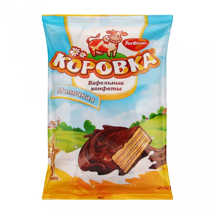 Конфеты РотФронт Коровка вафельные молочные 250 г